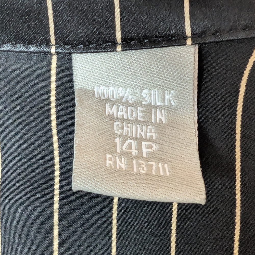 Kate Hill Black and White Striped Dress Shirt - Picture 6 of 10